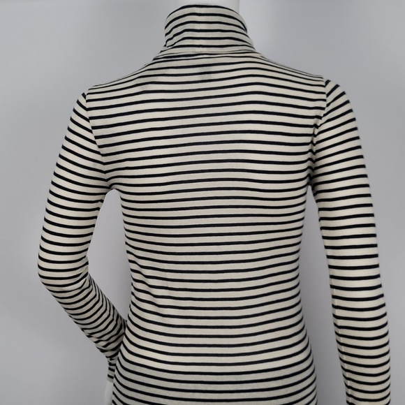 J. Crew Cotton Tissue Turtleneck Stripe T-Shirt - Picture 10 of 12